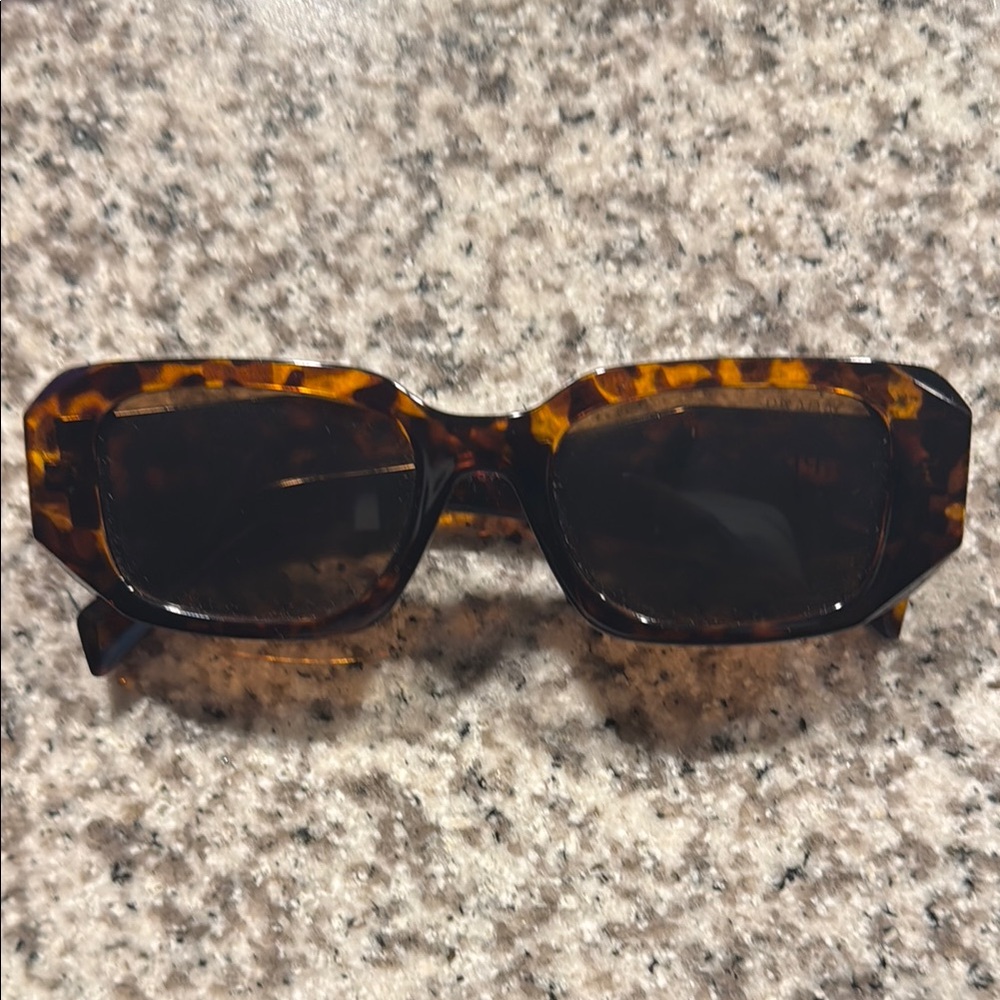 Prada Tortoise Shell Rectangular Sunglasses
